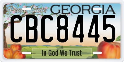 GA license plate CBC8445