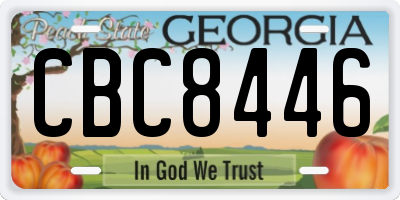 GA license plate CBC8446