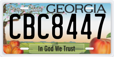 GA license plate CBC8447