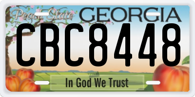 GA license plate CBC8448