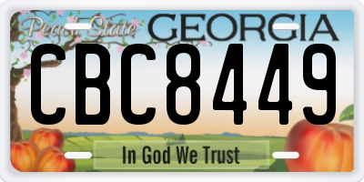 GA license plate CBC8449
