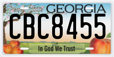 GA license plate CBC8455