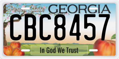 GA license plate CBC8457
