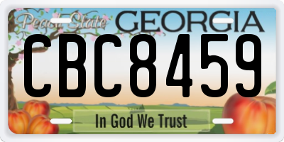 GA license plate CBC8459