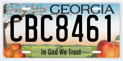 GA license plate CBC8461