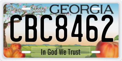 GA license plate CBC8462