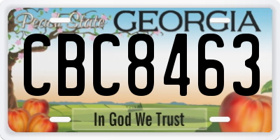 GA license plate CBC8463