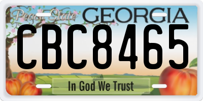 GA license plate CBC8465