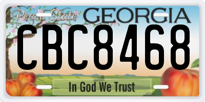GA license plate CBC8468