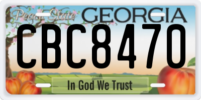 GA license plate CBC8470