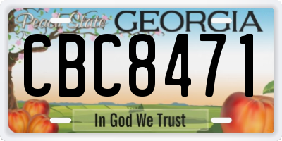 GA license plate CBC8471