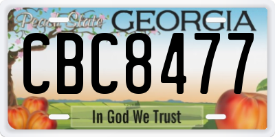 GA license plate CBC8477