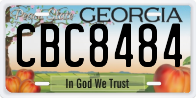 GA license plate CBC8484