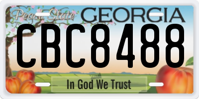 GA license plate CBC8488