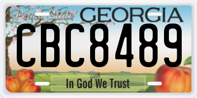 GA license plate CBC8489