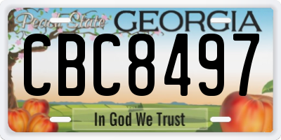 GA license plate CBC8497