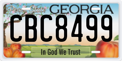 GA license plate CBC8499