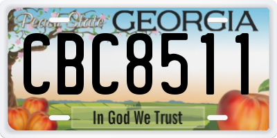 GA license plate CBC8511