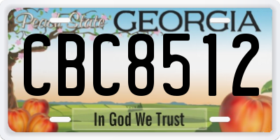 GA license plate CBC8512