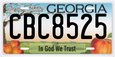 GA license plate CBC8525