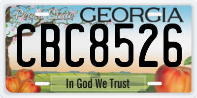 GA license plate CBC8526