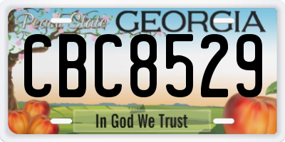 GA license plate CBC8529