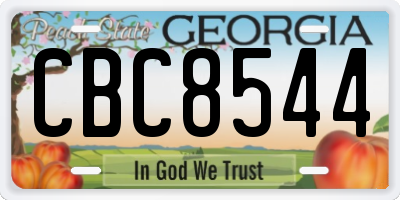 GA license plate CBC8544