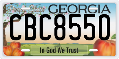 GA license plate CBC8550