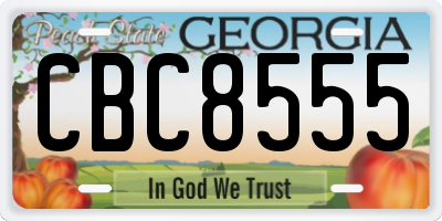 GA license plate CBC8555