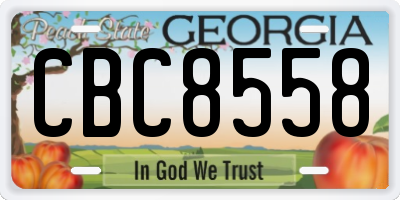 GA license plate CBC8558