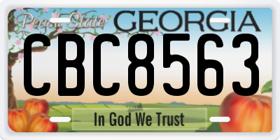 GA license plate CBC8563