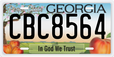 GA license plate CBC8564