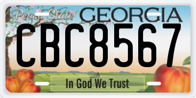 GA license plate CBC8567