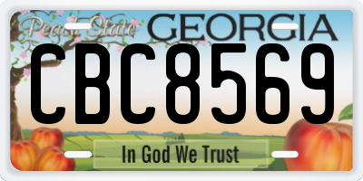 GA license plate CBC8569