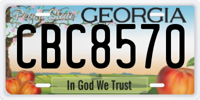 GA license plate CBC8570