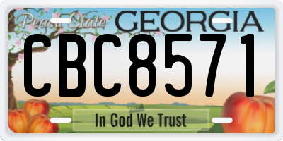 GA license plate CBC8571