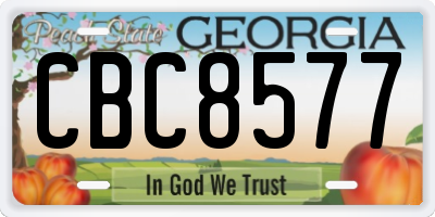 GA license plate CBC8577