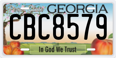 GA license plate CBC8579