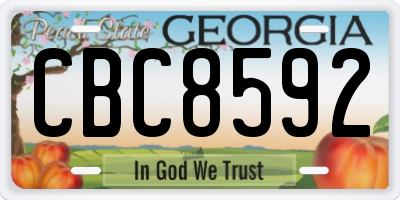 GA license plate CBC8592