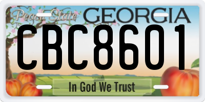 GA license plate CBC8601