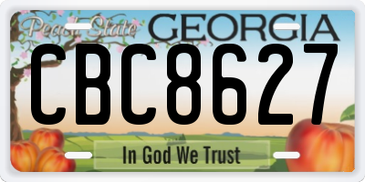 GA license plate CBC8627