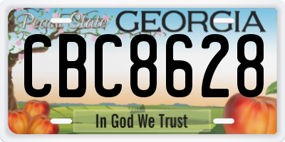 GA license plate CBC8628