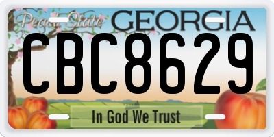 GA license plate CBC8629