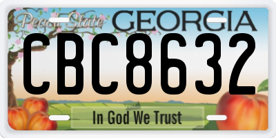 GA license plate CBC8632