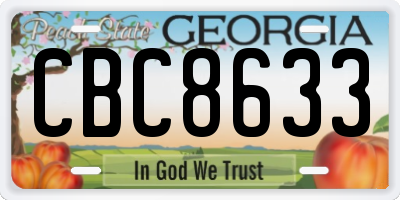 GA license plate CBC8633