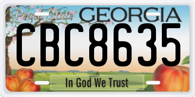GA license plate CBC8635