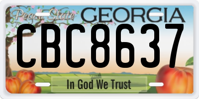 GA license plate CBC8637