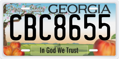 GA license plate CBC8655