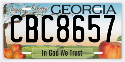GA license plate CBC8657
