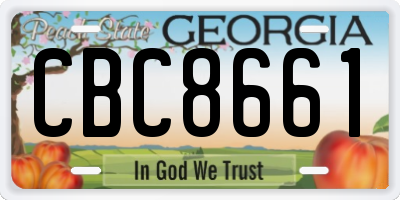 GA license plate CBC8661